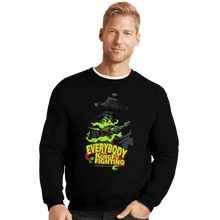Load image into Gallery viewer, Secret_Shirts Crewneck Sweater, Unisex / Small / Black Little Bit Frightening