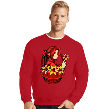 Load image into Gallery viewer, Shirts Crewneck Sweater, Unisex / Small / Red Flower Girl