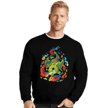 Load image into Gallery viewer, Shirts Crewneck Sweater, Unisex / Small / Black Rainbow Dragon