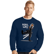 Load image into Gallery viewer, Secret_Shirts Crewneck Sweater, Unisex / Small / Navy Rebel Girl