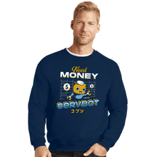 Load image into Gallery viewer, Shirts Crewneck Sweater, Unisex / Small / Navy Servbot and Money