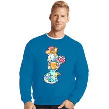 Load image into Gallery viewer, Shirts Crewneck Sweater, Unisex / Small / Sapphire Magical Silhouettes - Cheshire Cat