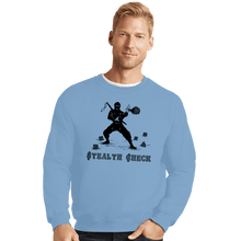 Load image into Gallery viewer, Secret_Shirts Crewneck Sweater, Unisex / Small / Powder Blue Stealth Check