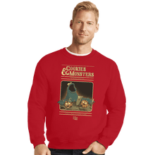 Load image into Gallery viewer, Daily_Deal_Shirts Crewneck Sweater, Unisex / Small / Red Cookies &amp; Monsters
