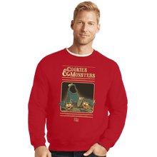 Load image into Gallery viewer, Daily_Deal_Shirts Crewneck Sweater, Unisex / Small / Red Cookies & Monsters