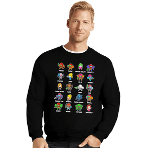 Daily_Deal_Shirts Crewneck Sweater, Unisex / Small / Black The Many Suits Of Samus