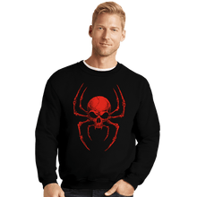Load image into Gallery viewer, Daily_Deal_Shirts Crewneck Sweater, Unisex / Small / Black Spider Skull
