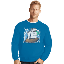 Load image into Gallery viewer, Shirts Crewneck Sweater, Unisex / Small / Sapphire The Little Shark