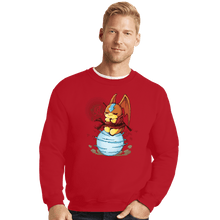 Load image into Gallery viewer, Daily_Deal_Shirts Crewneck Sweater, Unisex / Small / Red Digi Air Bending