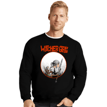 Load image into Gallery viewer, Daily_Deal_Shirts Crewneck Sweater, Unisex / Small / Black Witcher Girl