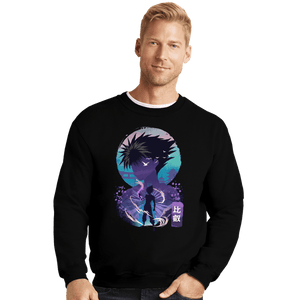 Daily_Deal_Shirts Crewneck Sweater, Unisex / Small / Black Hiei's Dark Dragon