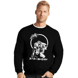 Sold_Out_Shirts Crewneck Sweater, Unisex / Small / Black Interstellar Bounty Hunter