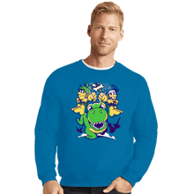 Load image into Gallery viewer, Daily_Deal_Shirts Crewneck Sweater, Unisex / Small / Sapphire Caveman Duo