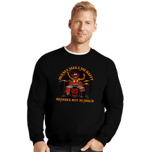 Load image into Gallery viewer, Daily_Deal_Shirts Crewneck Sweater, Unisex / Small / Black Drums Make Me Happy