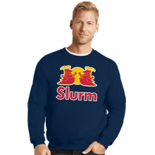 Load image into Gallery viewer, Shirts Crewneck Sweater, Unisex / Small / Navy Slurm Energy Drink