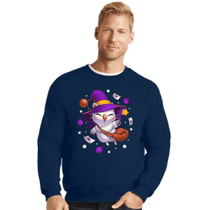 Shirts Crewneck Sweater, Unisex / Small / Navy Moogle Witch