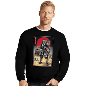 Daily_Deal_Shirts Crewneck Sweater, Unisex / Small / Black Lone Ronin And Cub