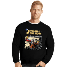 Load image into Gallery viewer, Daily_Deal_Shirts Crewneck Sweater, Unisex / Small / Black Explorers On The Moon