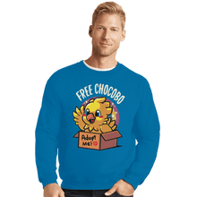 Load image into Gallery viewer, Shirts Crewneck Sweater, Unisex / Small / Sapphire Adopt A Chocobo