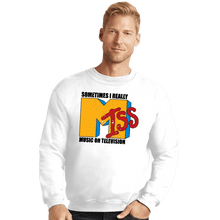 Load image into Gallery viewer, Secret_Shirts Crewneck Sweater, Unisex / Small / White I Miss Music
