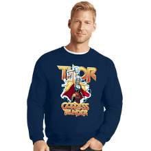 Load image into Gallery viewer, Daily_Deal_Shirts Crewneck Sweater, Unisex / Small / Navy Mighty Thor