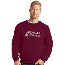 Load image into Gallery viewer, Secret_Shirts Crewneck Sweater, Unisex / Small / Maroon Muggles And Wizards