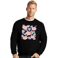 Load image into Gallery viewer, Daily_Deal_Shirts Crewneck Sweater, Unisex / Small / Black Pumpkin Cat Garden