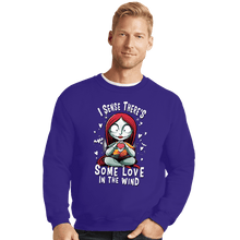 Load image into Gallery viewer, Daily_Deal_Shirts Crewneck Sweater, Unisex / Small / Violet Some Love In The Wind