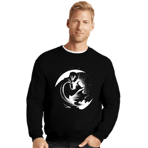 Daily_Deal_Shirts Crewneck Sweater, Unisex / Small / Black The Crescent Moon