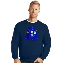 Load image into Gallery viewer, Daily_Deal_Shirts Crewneck Sweater, Unisex / Small / Navy Melting Tardis