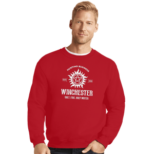 Shirts Crewneck Sweater, Unisex / Small / Red Winchester Hunting Business