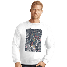 Load image into Gallery viewer, Daily_Deal_Shirts Crewneck Sweater, Unisex / Small / White Gundam Blue Dragon
