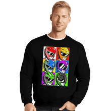 Load image into Gallery viewer, Shirts Crewneck Sweater, Unisex / Small / Black Pop Art Power Rangers