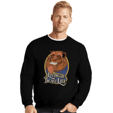 Load image into Gallery viewer, Shirts Crewneck Sweater, Unisex / Small / Black Living My Beast Life