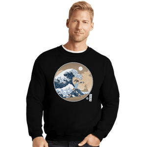 Shirts Crewneck Sweater, Unisex / Small / Black The Great Wave Of Republic City