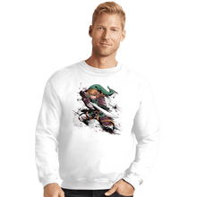 Load image into Gallery viewer, Secret_Shirts Crewneck Sweater, Unisex / Small / White Samurai Hero Of Time