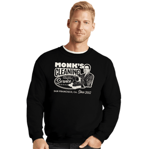 Shirts Crewneck Sweater, Unisex / Small / Black Monk Cleaning Service