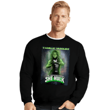 Load image into Gallery viewer, Daily_Deal_Shirts Crewneck Sweater, Unisex / Small / Black Camille Hulk