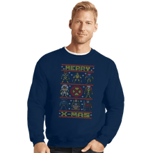Load image into Gallery viewer, Daily_Deal_Shirts Crewneck Sweater, Unisex / Small / Navy Merry X-Mas