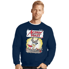 Load image into Gallery viewer, Shirts Crewneck Sweater, Unisex / Small / Navy Action Toast