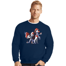 Load image into Gallery viewer, Secret_Shirts Crewneck Sweater, Unisex / Small / Navy Zombies Ate My
