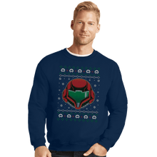 Load image into Gallery viewer, Shirts Crewneck Sweater, Unisex / Small / Navy The Larvas Hunter Christmas