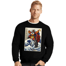 Load image into Gallery viewer, Daily_Deal_Shirts Crewneck Sweater, Unisex / Small / Black Heavyarms Wave