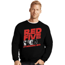 Load image into Gallery viewer, Shirts Crewneck Sweater, Unisex / Small / Black Red 5 Standing By
