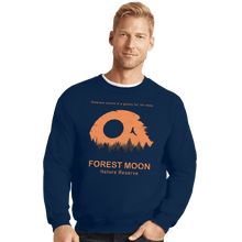 Load image into Gallery viewer, Secret_Shirts Crewneck Sweater, Unisex / Small / Navy Forest Moon Nature Reserve