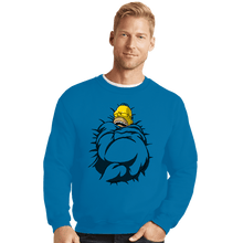 Load image into Gallery viewer, Daily_Deal_Shirts Crewneck Sweater, Unisex / Small / Sapphire Big Toasty Cinnamon Bun