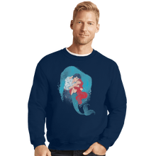 Load image into Gallery viewer, Shirts Crewneck Sweater, Unisex / Small / Navy Mermaid Kiss