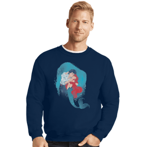 Shirts Crewneck Sweater, Unisex / Small / Navy Mermaid Kiss