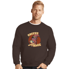 Load image into Gallery viewer, Shirts Crewneck Sweater, Unisex / Small / Dark Chocolate Coffee Improves My Magic