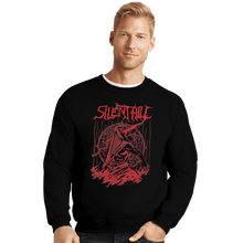 Load image into Gallery viewer, Shirts Crewneck Sweater, Unisex / Small / Black Silent Red Thing